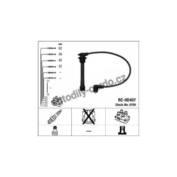 Zapalovací kabel Sada kabelů pro zapalování NGK RC-HD407 - HYUNDAI