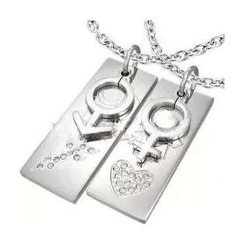 Přívěsek Přívěsek ocel pro dva destička 18 (Šperky pro páry)