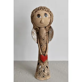 Svícen Bureš svícen ANDĚL keramický 40 cm očka