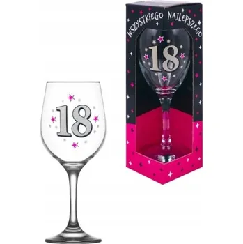 Sklenice Sklenice na víno PAN Dragon s potiskem na 18. narozeniny, růžová matná