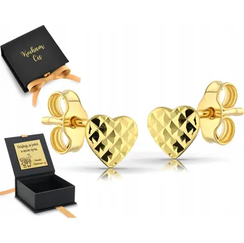 Náušnice Stříbrné Náušnice Srdíčka Diamantované bez kamenů 925 Gravírování