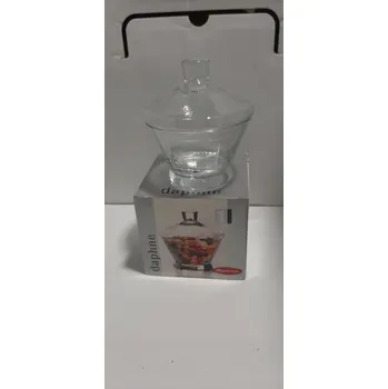 Dóza na potraviny SKLENĚNÁ NÁDOBA ZAVAŘOVACÍ SKLENICE s víkem na sladkosti FINK Platinum 19,5 cm