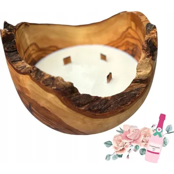 Svíčka Přírodní vonná svíčka ve dřevě DMIR18 Arkay - Prosecco Rose