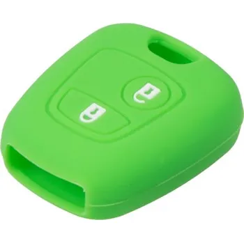 Autodoplněk Silikonový obal pro klíč Peugeot, Citroën, 2-tlačítkový, zelený