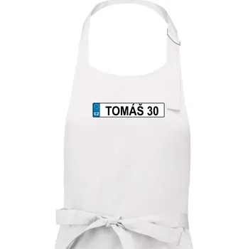 Kuchyňská zástěra SPZ Tomáš 30 - Pánská zástěra na vaření - Univerzální velikost ( Bílá )