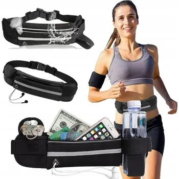 Outdoorové zavazadlo Běžecká taška Hurtel černá s prostorem pro lahev na pití a telefon