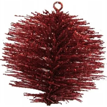 Vánoční dekorace Vánoční Koule s brokátovým ježkem BÍLÁ | 10 cm