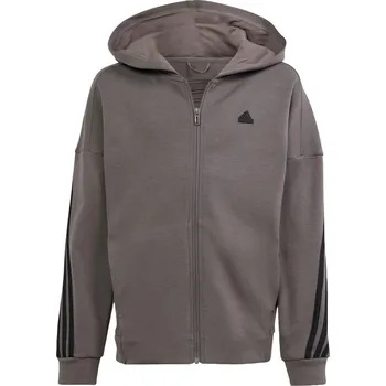 Dámská mikina ADIDAS Dětská sportovní bunda Future Icons 3-Stripes Full-Zip Hooded KAŠTANOVÁ|ČERNÁ|ŠEDÁ