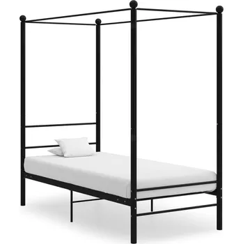 Ložnice vidaXL Rám postele s nebesy kovový 100 x 200 cm [325055] Barva: Černá