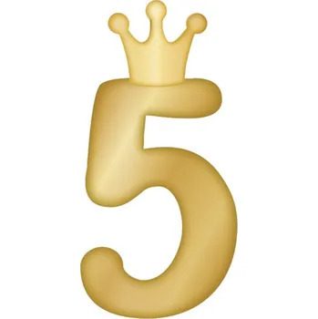 Party dekorace Svíčka dortová zlatá s korunkou číslo 5