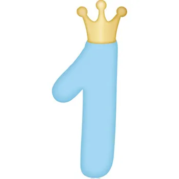 Party dekorace Svíčka dortová světle modrá s korunkou číslo 1