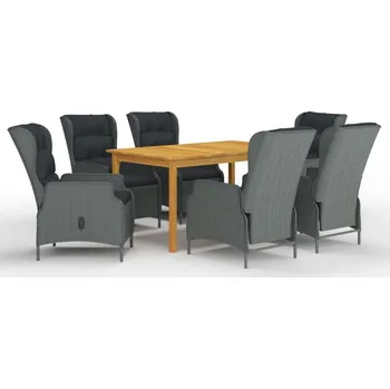 Zahradní nábytek vidaXL 7dílný zahradní jídelní set [3067843] Barva: světle šedá