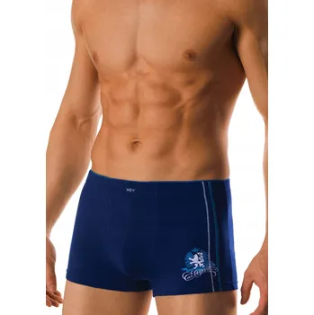 Pánské spodní prádlo KEY ŠORTKY PÁNSKÉ BOXERKY MXH 695 NÁMOŘNICKÁ MODRÁ XXL
