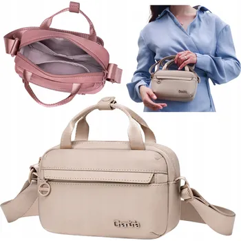 Kabelka Chantria kabelka, nylonová kabelka přes rameno, béžová