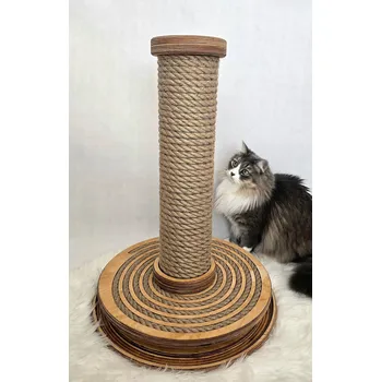 Škrabadlo hračka pro kočky s míčkem a silnou jutou, velmi stabilní, přírodní