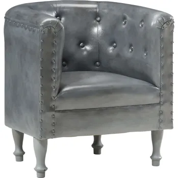 Křeslo Klubové křeslo šedé pravá kůže IM_286594