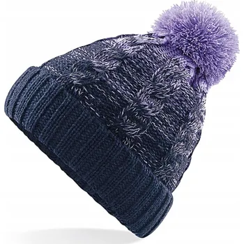 Pokrývka hlavy VELMI TEPLÁ ZIMNÍ LYŽAŘSKÁ ČEPICE S OMBRE KOŽÍŠEK A BAMBULE / DÁMSKÁ