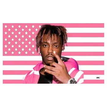 Obraz Vlajka Juice WRLD Růžová Amerika Pink America na zeď 60 x 90 cm