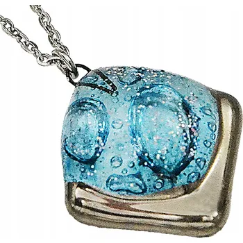 Náhrdelník Tyrkysový náhrdelník třpytkový čtverec, ruční výroba, zdobený platinou