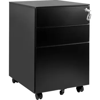 Zásuvkový kontejner Moderní kontejner XD-040-3 se zásuvkami do kanceláře a pracovny - Unique černá 39x60 cm