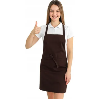 Kuchyňská zástěra Kuchyňská zástěra praktická pohodlná 62x70 tmavě hnědá