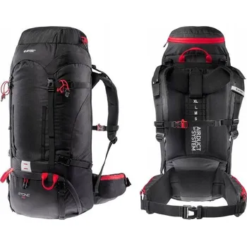 turistický batoh Trekingový Batoh Hi-Tec Stone 65l - černý/červený s vysokým rizikem