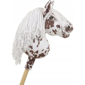 Hobby horsing Hobby Horse Malý koník na tyči Premium - strakoš bílo-hnědý s bílou hřívou