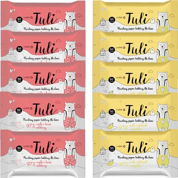 Toaletní papíry Vlhčený toaletní papír pro děti LUBA Tuli s vůní Manga, 50 útržků