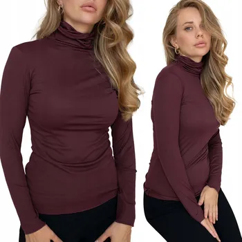 Dámská halenka Dámský golfový top s dlouhým rukávem z modalu a kašmíru, dámská halenka Kleo S