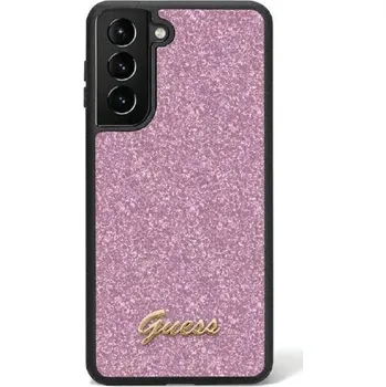 Pouzdro na mobilní telefon Guess Glitter Script pro Samsung Galaxy S24 fialové