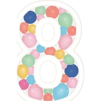 Party dekorace Svíčka dortová barevné lentilky číslo 8