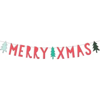 Vánoční dekorace Vánoční banner PartyDeco Merry Xmas 12x120 cm červený (červený)