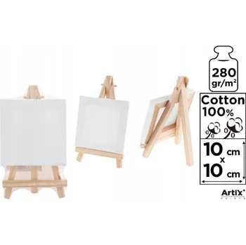 Výtvárné potřeby Malířské Plátno mini 10x10 cm 280 g/m2 + stojan