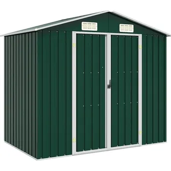 Zahradní domek vidaXL Zahradní přístřešek 205 x 129 x 183 cm pozinkovaná ocel [46298] Barva: Zelená