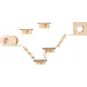 VEVOR ZYSBGSMPJ7JT3OV0QV0 nástěnné poličky pro kočky 7 ks přírodní 