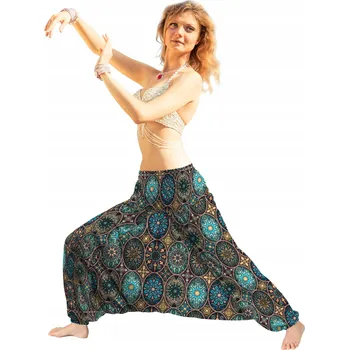 Dámské kalhoty HARÉMOVÉ KALHOTY MANDALA ALADINKY S ÚZKOU GUMOU PUMPKY XL