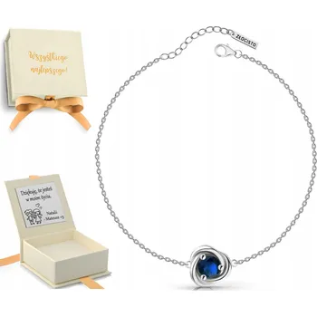 Náramek Stříbrný náramek s modrou zirkon, granátově safírový kámen, stříbro 925
