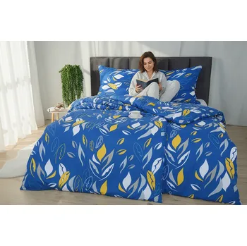 Povlečení Zimní Povlečení mikrosatén REZILA modré