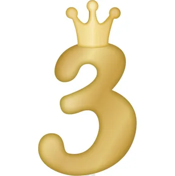 Party dekorace Svíčka dortová zlatá s korunkou číslo 3