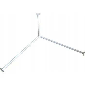 Tyč na sprchový závěs Rohová sprchová tyč ProGrip 90-90 x 25 mm bílá