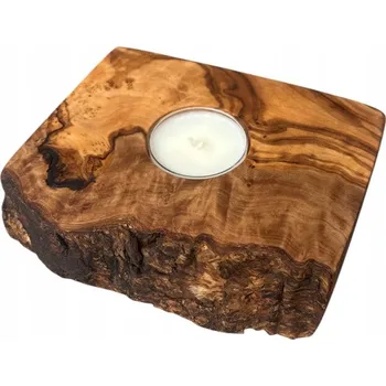 Svícen Svícen ze dřeva olivovníku na čajovou svíčku S1