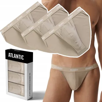Slipy ATLANTIC 3BMP-1582 Pánské slipy slipy střihu Tanga, bavlněné, 3 páry - XXL