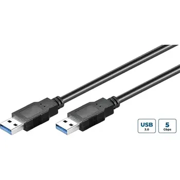 Kabel do PC MicroConnect kabel USB3.0 A (M) - USB3.0 A (M) 5m černá (USB3.0AA5B)