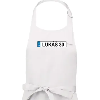 Kuchyňská zástěra SPZ Lukáš 30 - Pánská zástěra na vaření - Univerzální velikost ( Bílá )
