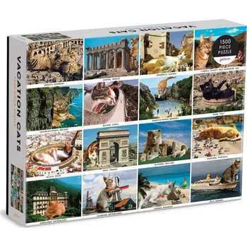 Puzzle Galison Puzzle Kočky na prázdninách 1500 dílků