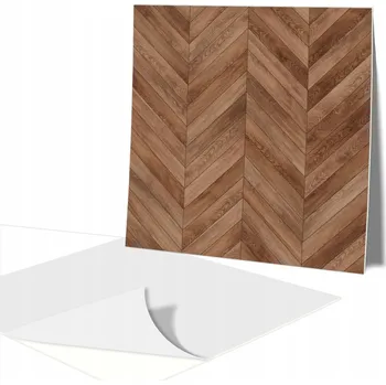 Dlažba Samolepicí vinylové obklady KACHLIČKY na zeď – imitace dřeva, dřevěné desky, 9 ks