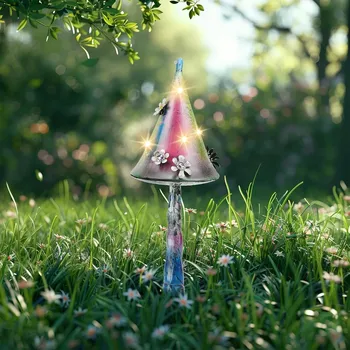 Venkovní osvětlení Solární Lampa Dekorace do zahrady ve tvaru houby, 7 LED diod, voděodolná