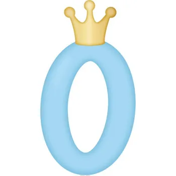 Party dekorace Svíčka dortová světle modrá s korunkou číslo 0