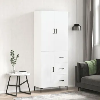 Příborník do zásuvky Skříň highboard bílá 69,5 x 34 x 180 cm kompozitní dřevo IM_3196011