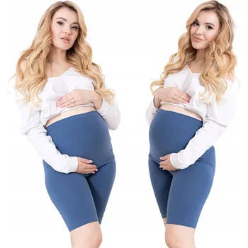 Dámské legíny Formommy těhotenské legíny krátké bavlna modré velikost 4XL